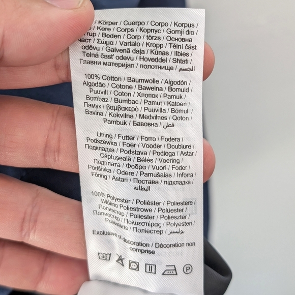 ONLY & SONS Men's Dark Blue Hooded Zipped Windbreaker ~ Size Small - Picture 14 of 15